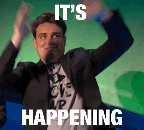 Download Funny It s Happening Celebration Excitement Reaction Gif Gif 