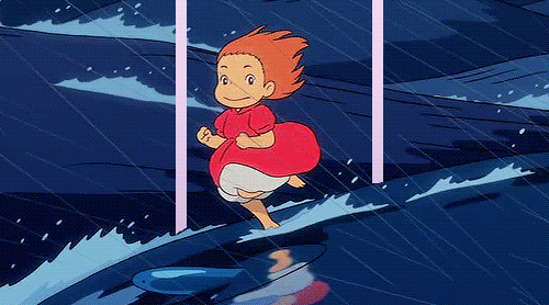 Download Ponyo On The Cliff By The Sea Anime Ponyo Gif - Gif Abyss