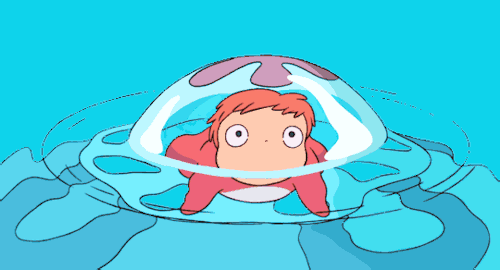 Download Ponyo On The Cliff By The Sea Anime Ponyo Gif - Gif Abyss
