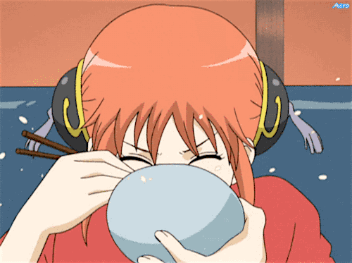 Anime girl eating gif