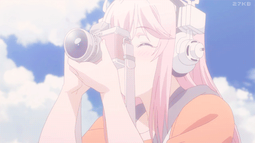 Anime girl monochrome and camera gif anime 2096724 on animeshercom