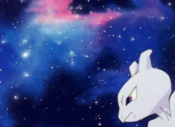 Epic Mewtwo Stargazing in Pokémon Universe - Gif Abyss