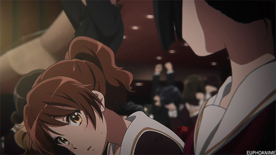 Elegant looped GIF of Asuka from Sound! Euphonium visualizing her gentle yet determined character