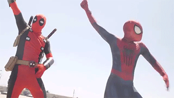 Deadpool And Spiderman Dancing in Roof