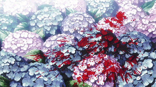 Download wallpaper 1400x1050 girl, hydrangea, flowers, anime, art standard  4:3 hd background