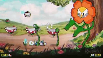 Download Video Game Cuphead Cartoon Flower Boss Battle Gif - Gif Abyss