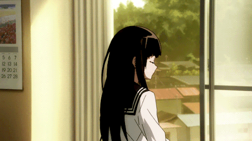 anime girl with black hair gif tumblr