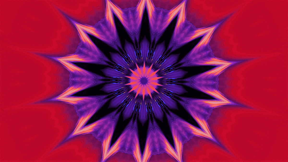 Blue and Red Flower Abstract GIF Art by lonewolf6738 by lonewolf6738