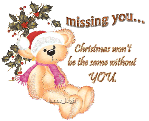 Sad Teddy Bear Missing You at Christmas Time