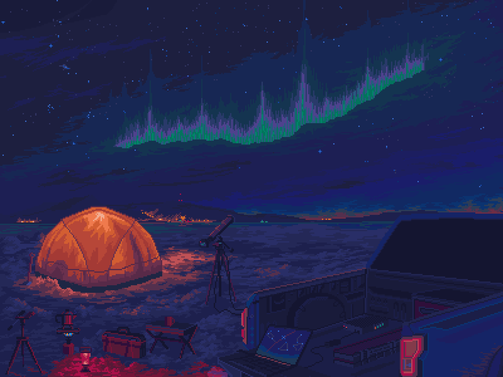 Solitude - Pixel Art Camping Scene