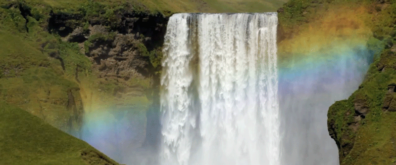 Waterfall with Rainbow Underneath🌈
