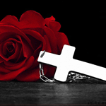 rose and a cross