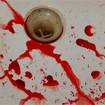 blood in the sink