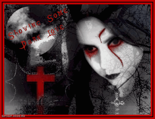 showing some dark love gothic girl crosses blood