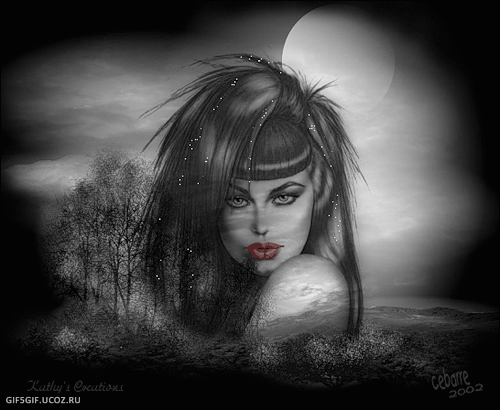 girl in the forest in the night 80s hair style