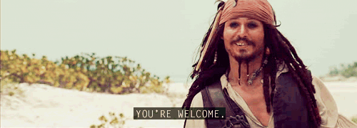 you're welcome Jack Sparrow Gif