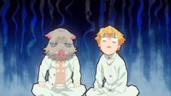 Zenitsu & Inosuke Chill Vibes – Demon Slayer Anime Gif
