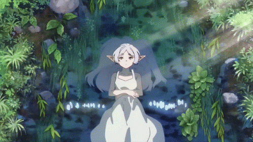 Frieren bajo el agua en una escena del anime