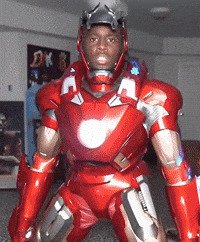 Iron Mask GIF | Masked Armor Reveal | Red-Armored Streamer