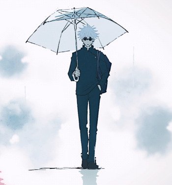 White Rain — Satoru Gojo (Jujutsu Kaisen GIF) - Gif Abyss