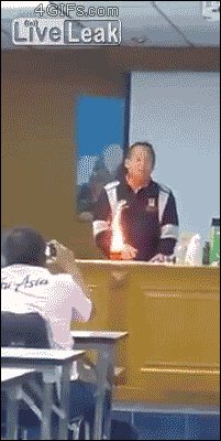 Fiery Classroom Demo Fail — Chemistry Gone Wrong (GIF) - Gif Abyss