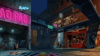 Animated Art: Neon Alley Nightscape - Gif Abyss