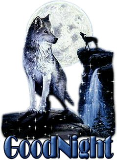 Glittering Wolves Howl Good Night Under the Full Moon - Gif Abyss