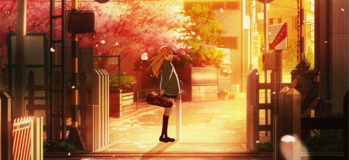 Walking through the Spring 🌸 on We Heart It | Walking gif, Aesthetic anime,  Aesthetic gif