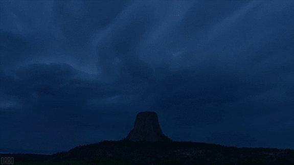 Storm at Devils Tower, Wyoming